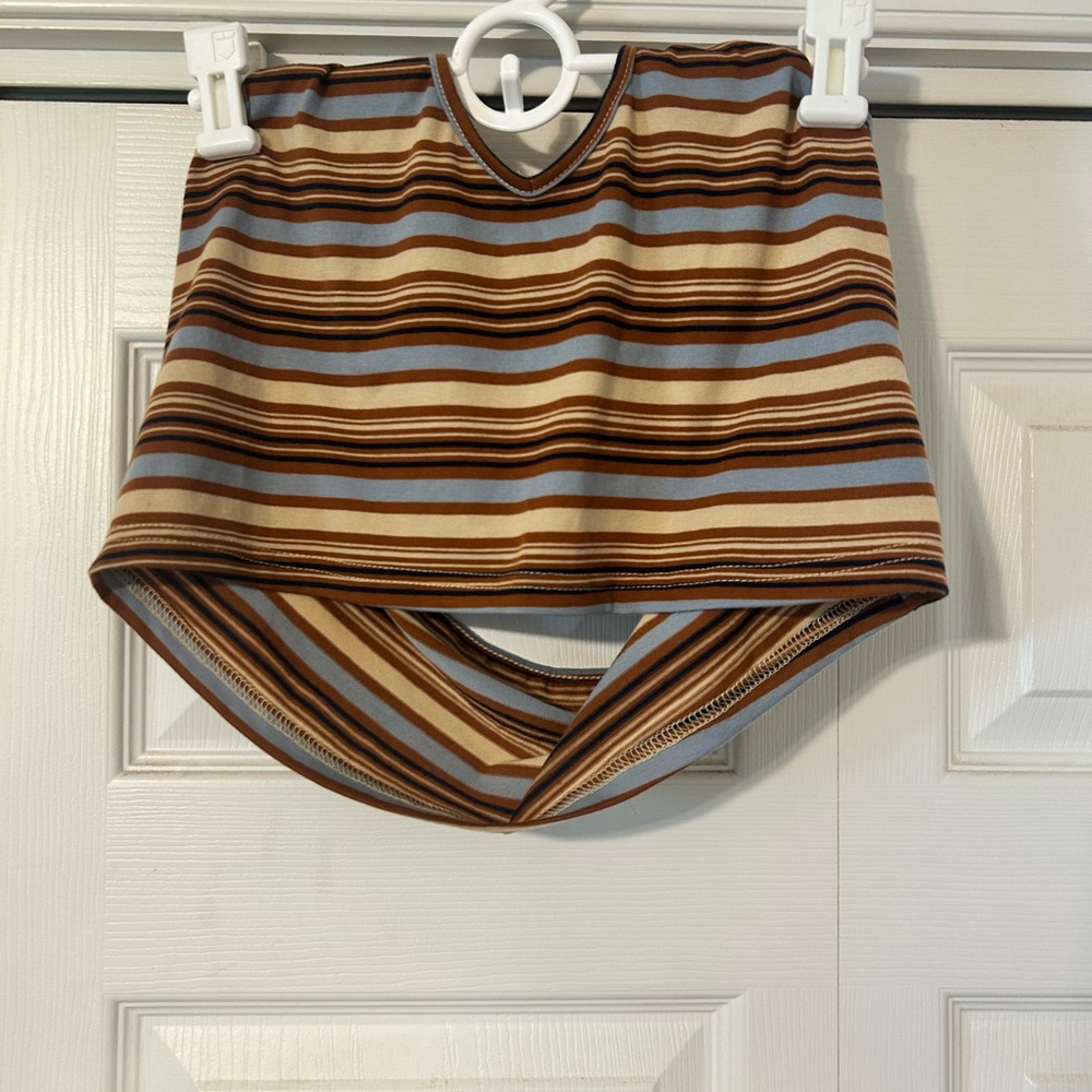 SHEIN Brown Striped Crop Top